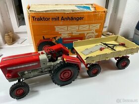 Starý traktor PIKO ANKER + valník + orig. krabice - hračka