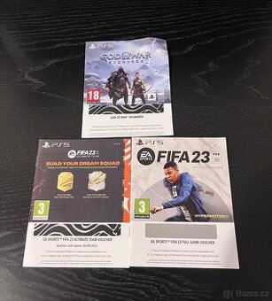 Prodám / výměním kód hry GoW Ragnarok a FIFA 23 + Ultimate P