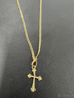 Unisex řetízek s křížkem, 14k zlato s puncem, 5,2 g