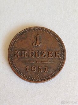 1 krejcar 1851 B