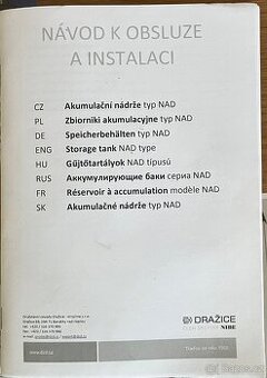 Akumulační nádrž NAD 750v2