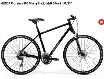 MERIDA Crossway 300 Glossy Black (Matt Silver) - M