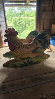 Starý houpaci dreveny kohout