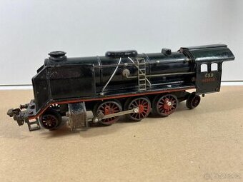 Merkur - parní lokomotiva, černá, šedá, vagónky