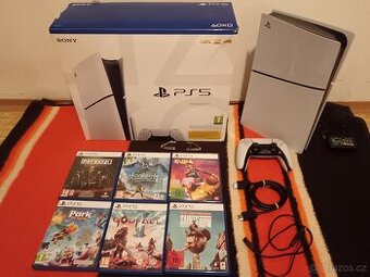 PS5 Slim 1TB  s mechanikou + ovladač + 6.her + další