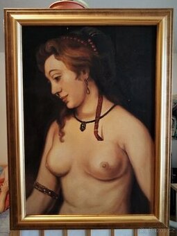 obraz KRÁSNÁ DÁMA, akt, olej, nesignováno