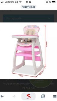 Dětská jídelní židlička