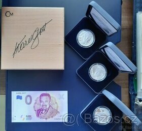 Karel Gott Eurobankovka+třídílná série pamětních medailí - 1