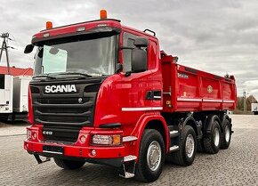Scania G410 8x4 - třístranný sklápěč + závěs pro přívěs