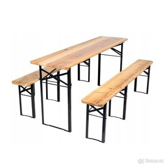 Pivní set skládací sezení lavice + stůl nový zabalený