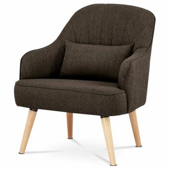Křeslo ASB-018 BR v hnědé látce s polštářem
