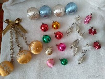 retro vánoční ozdoby na stromeček - mix, různé