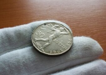 Stříbrná 50 Koruna 1948 - 5. květen