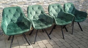 Jídelní moderní čalouněné židle otáčivé 4ks