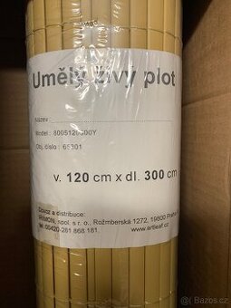 Plotová výplň z umělého bambusu (okrová barva), nové