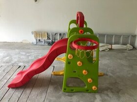 Zahradní skluzavka 3v1 houpačka Basketbal pro děti