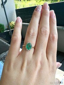 Diamantový prsten se smaragdem - 1