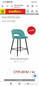 Barové židle Omis green