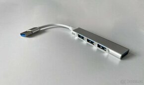 USB Hub / Redukce z 1x USB na 4x USB, 3.2 stříbrná - Nové