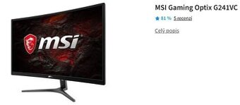 Prohnutý herní monitor MSI 24"
