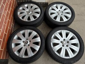 Alu 17" 5x112, škoda "Flash" pneu 75% TOP, O2, O3