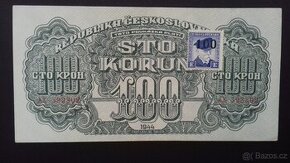 Bankovka - Poukázka ČSR kolkovaná na Slovensku (a1) - 1