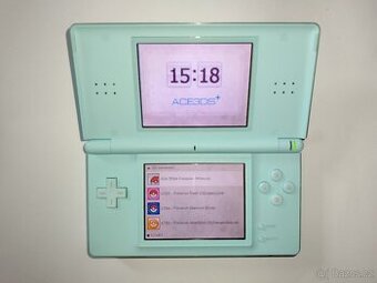 Nintendo DS Lite + FLASH card s hrami Pokemon –RARITKA–