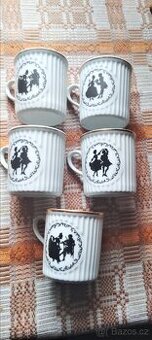 Hrnky starožitné rokoko Dubí Czechoslovakia