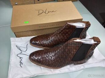 Chelsea Sussex Kožené proplétané kotníkovky