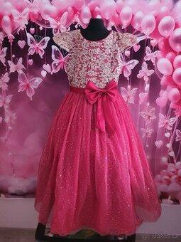 Luxusní dívčí společenské šaty s flitry