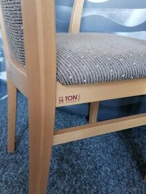 TON židle/polokřeslo, křeslo s područkama čalouněné, dřevo - 1