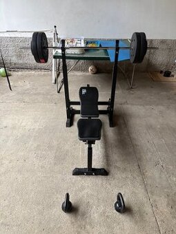 Lavice bench + osa, 4x 10 kg kotouč