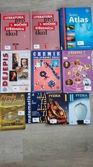 Učebnice pro SOŠ + atlas světa + dějepis 7 pro ZŠ