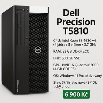 Dell Precision T5810 – workstation pro CAD, grafiku, 3D, st