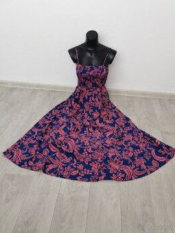 Dámské maxi šaty modro-růžové barvy - S-S/M-M