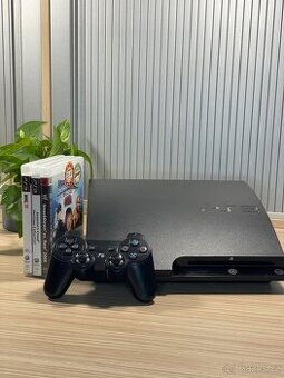 Sony PlayStation 3 PS3 Slim 160GB černý + ovladač a hry