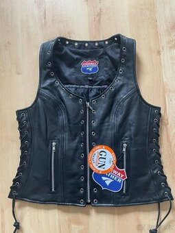 Nová dámská kožená vesta Highway Leather, vel. M