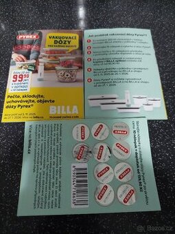 Nalepky,znamky,body Billa dozy Pyrex