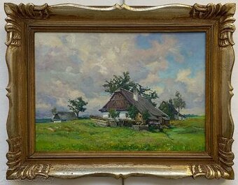 Obraz Před chalupou, F.Cína Jelínek