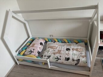 Domečková dětská postel 160x80 D5 bílá s roštem