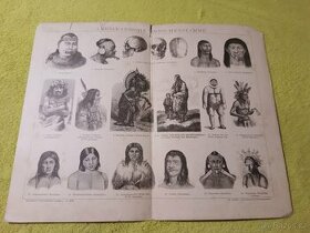 stará litografická ilustrace cca 1885 - 1