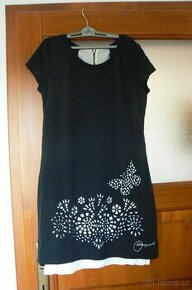 Černobílé šaty Desigual s průstřihy a podšívkou vel. M/L