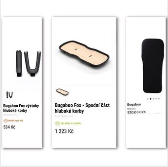 Bugaboo Fox spodní část + výztuhy + matrace pro korbu