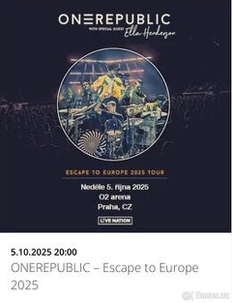 VIP lístky ONEREPUBLIC