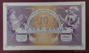 10 korun 1919 ALFONS MUCHA 2022 výroční bankovka UNC