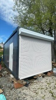 Kontejner montovaný s izolaci 3x6m, garáž, el. Vrata,  nový