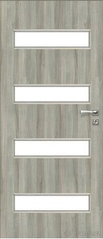 Dveře interiérové - 80P- dub, prosklené, nové