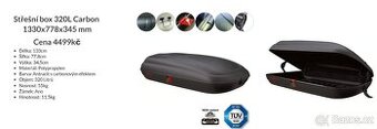 Střešní box na lyže 320L Carbon 1330x778x345 mm