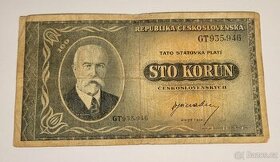 Státovka 100 korun z roku 1945, série GJ