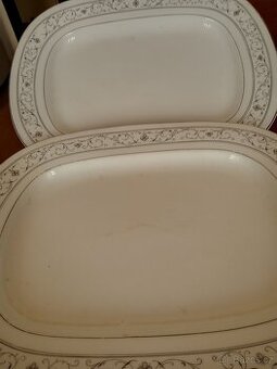 2 oválné porcelánové mísy vrcholná secese